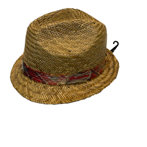 ❤️Budweisers straw hat men’s fedoras style Budweiser ribbon plaid